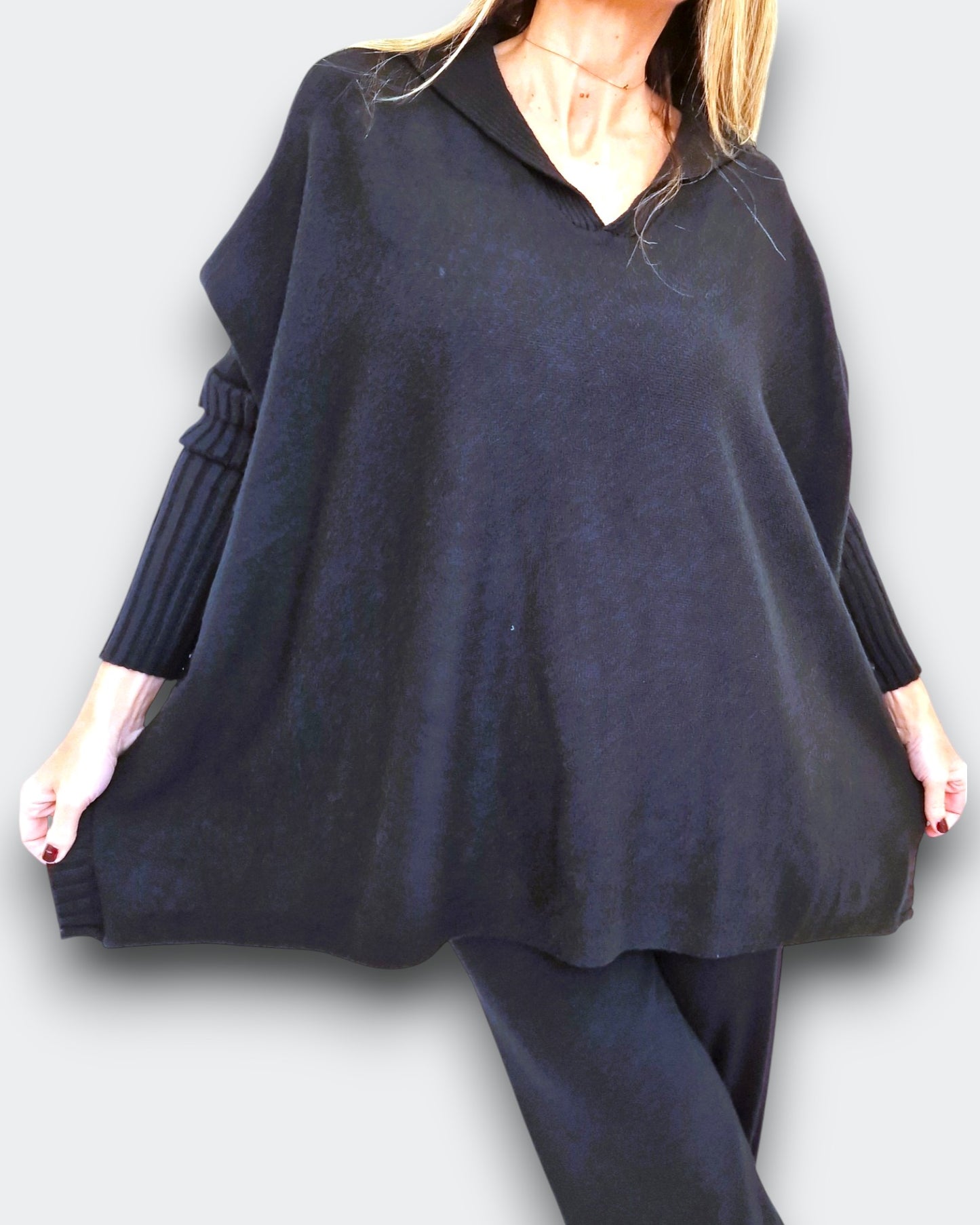 Maxi Maglia Con Collo e Manicotti Viviana