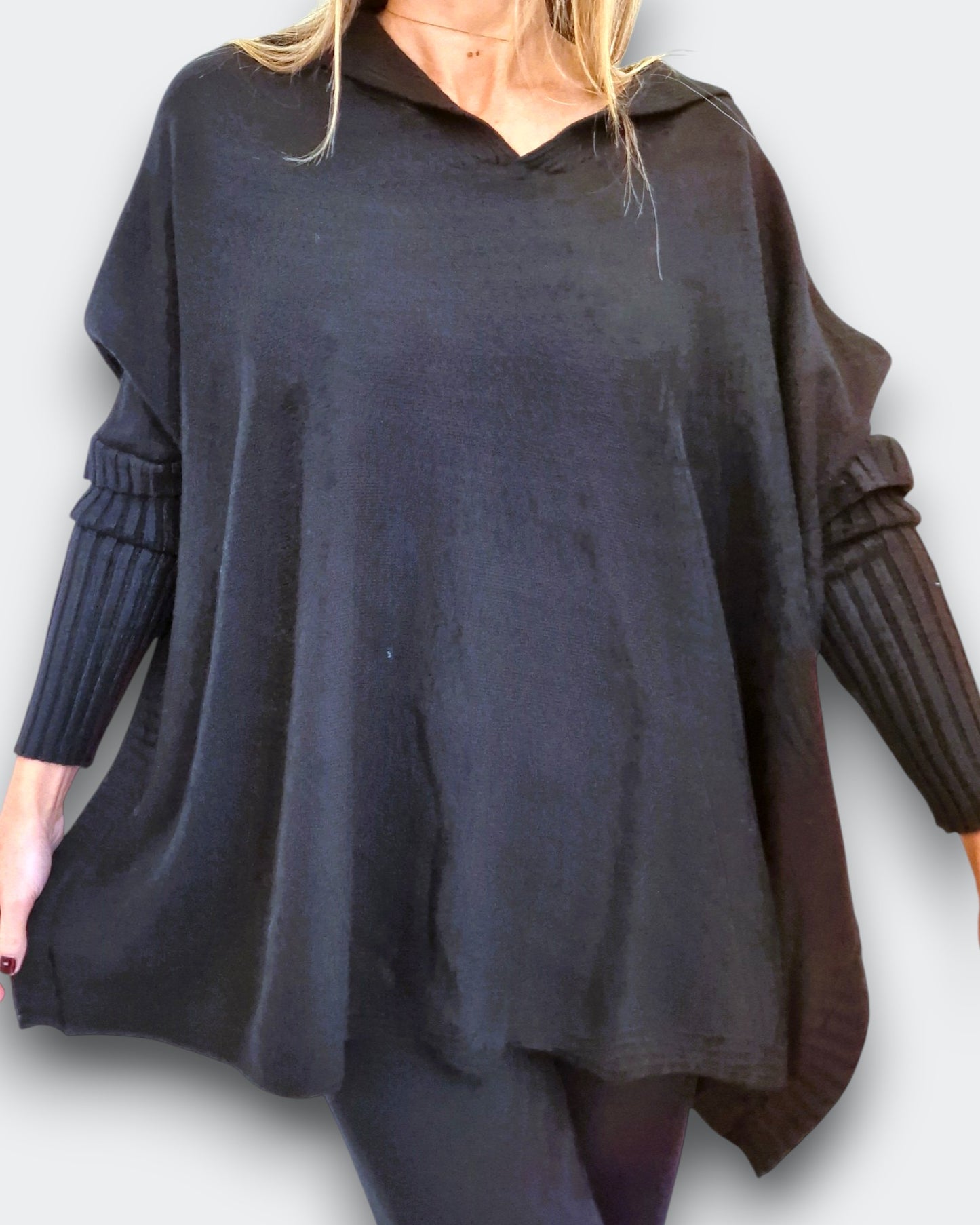 Maxi Maglia Con Collo e Manicotti Viviana