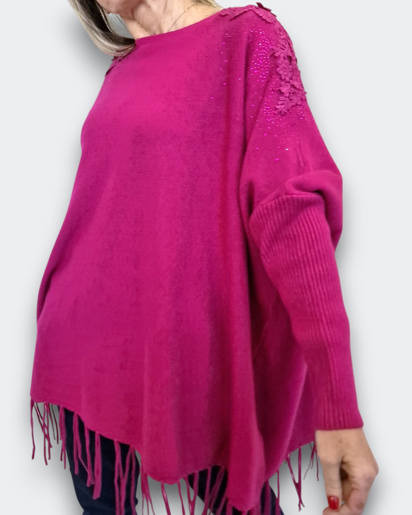 Maxi Maglia Con Ricamo Vitalia